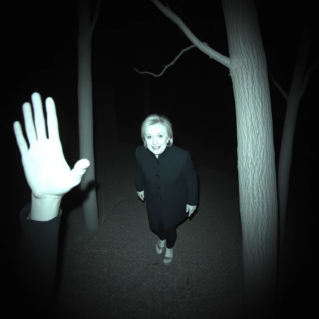 Hillary Clinton scary night vision trail cam sighting - Image