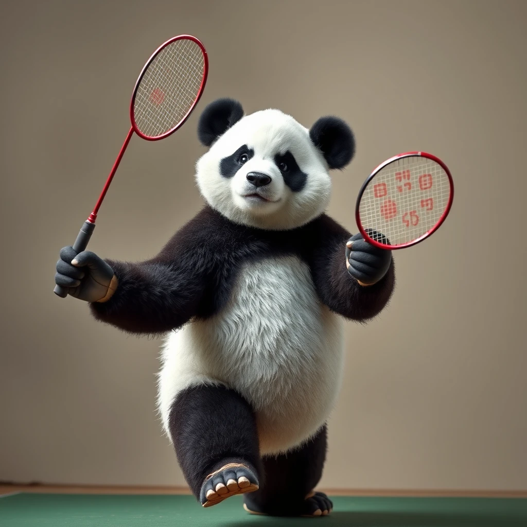 kungfu panda play badminton - Image