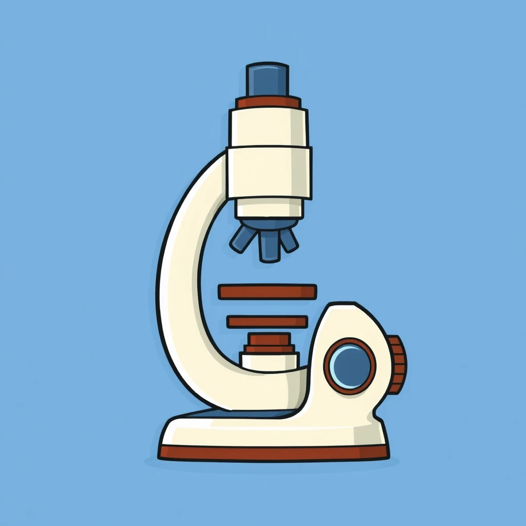 Turn the letter "L" into a cartoon microscope. - Image