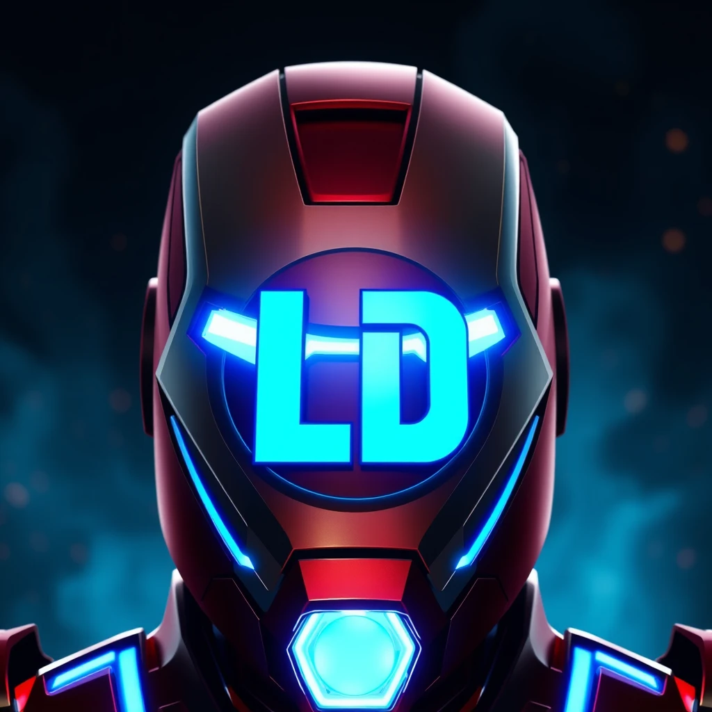 "LD" blue logo in Iron Man