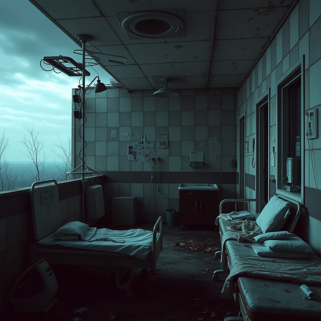 "Abandoned hospital scene in the apocalypse." - Image