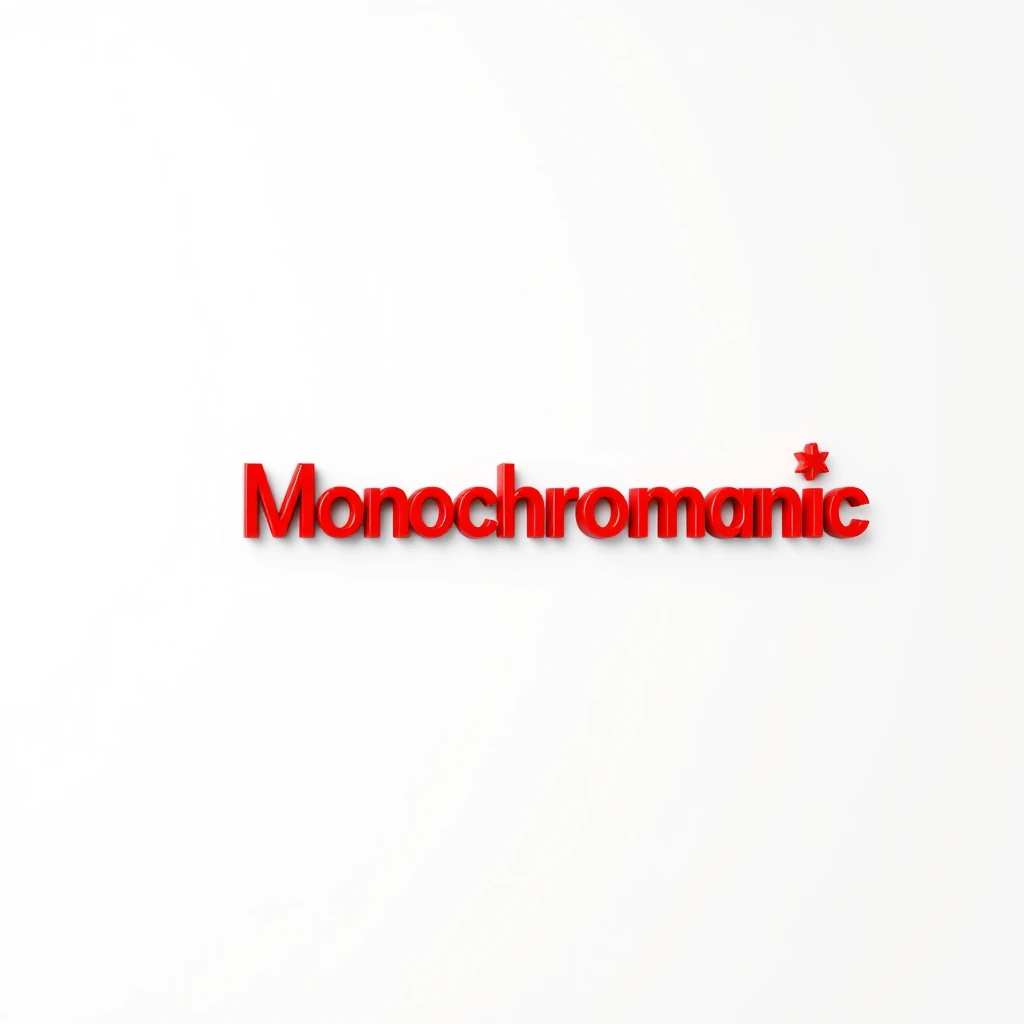 3D text that says ‘Monochromatic Art’ red 3D text on a white background - Image