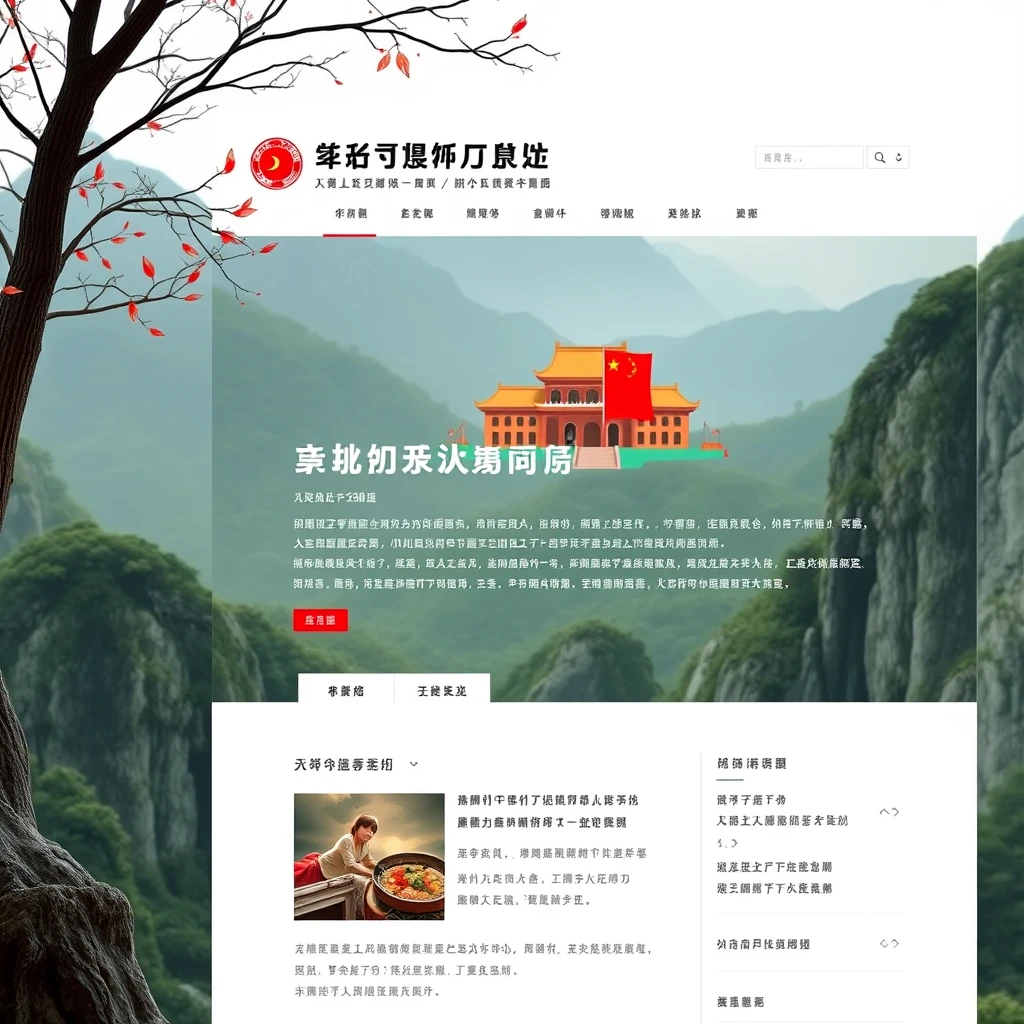 A personal blog website that looks like a Chinese government official website.