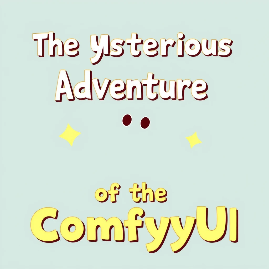 Title: Display the title "The Mysterious Adventure of the ComfyUI" in bold and playful text at the top or center of the poster.