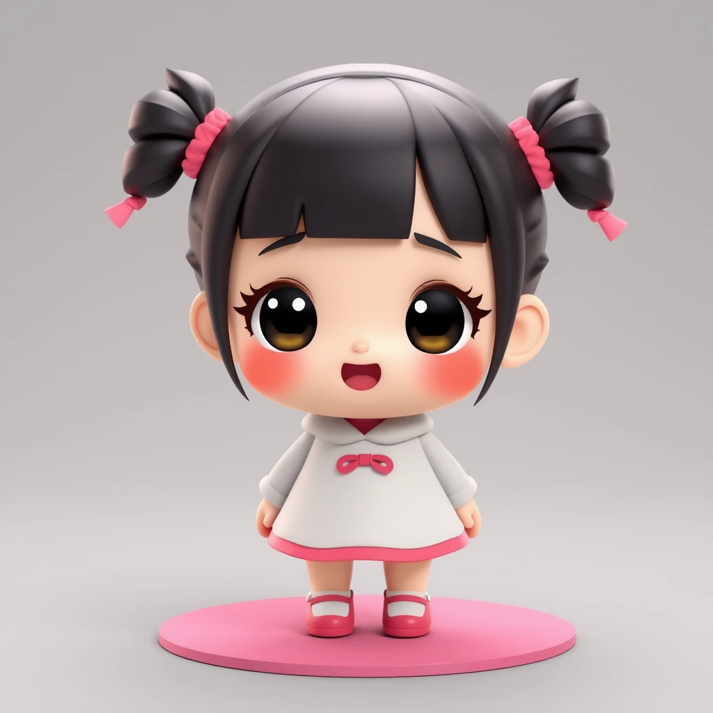 A 3D cute chubby Chibi cute girl character design