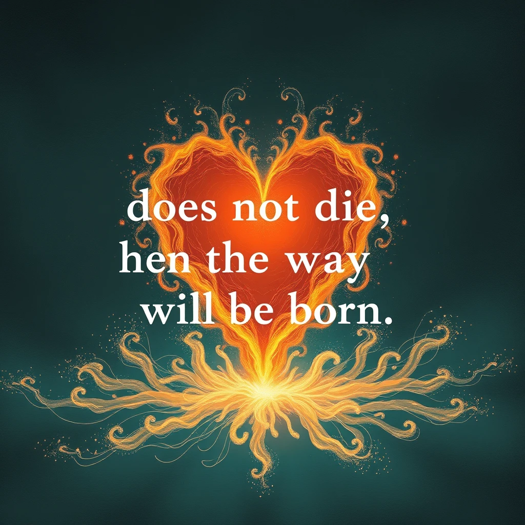 "If the heart does not die, then the way will not be born." - Image