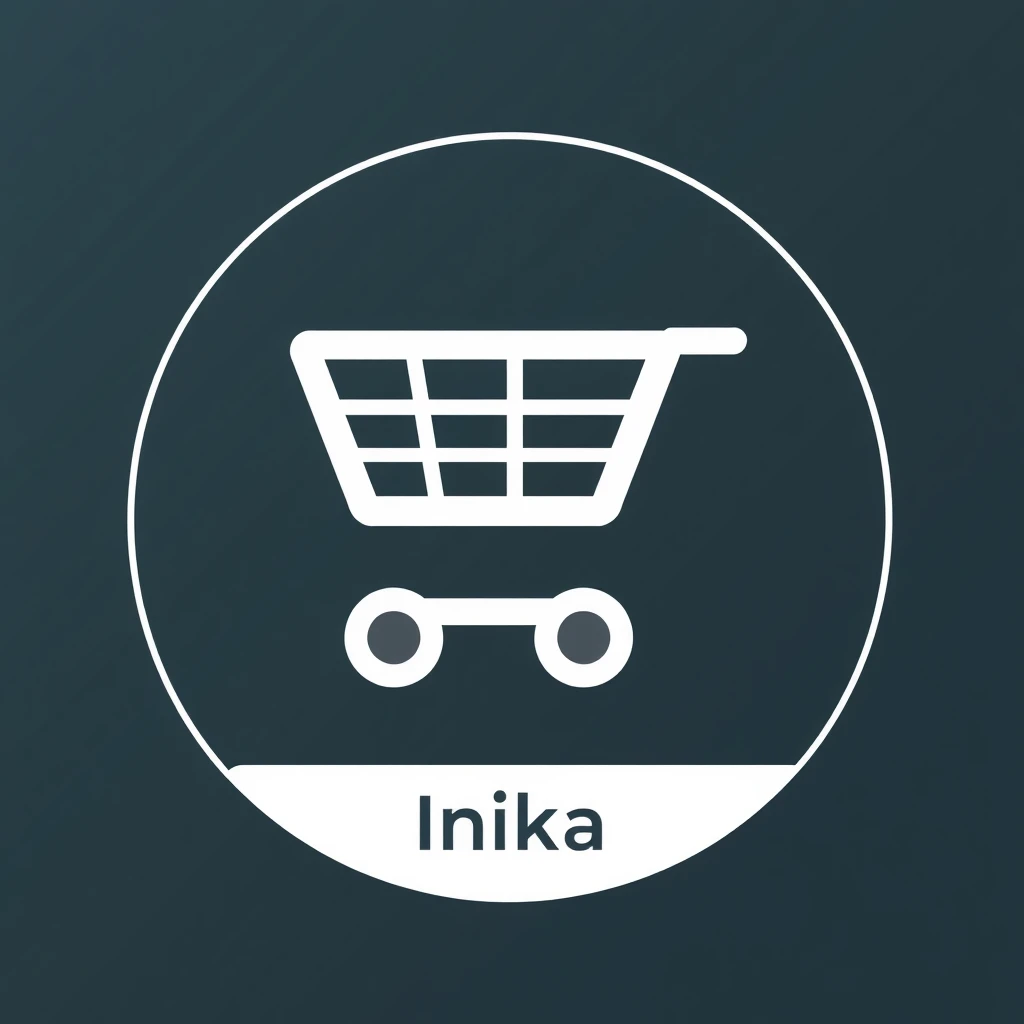 A sleek, modern logo for an AI-native e-commerce platform called Inika where brands can make their e-commerce storefronts.