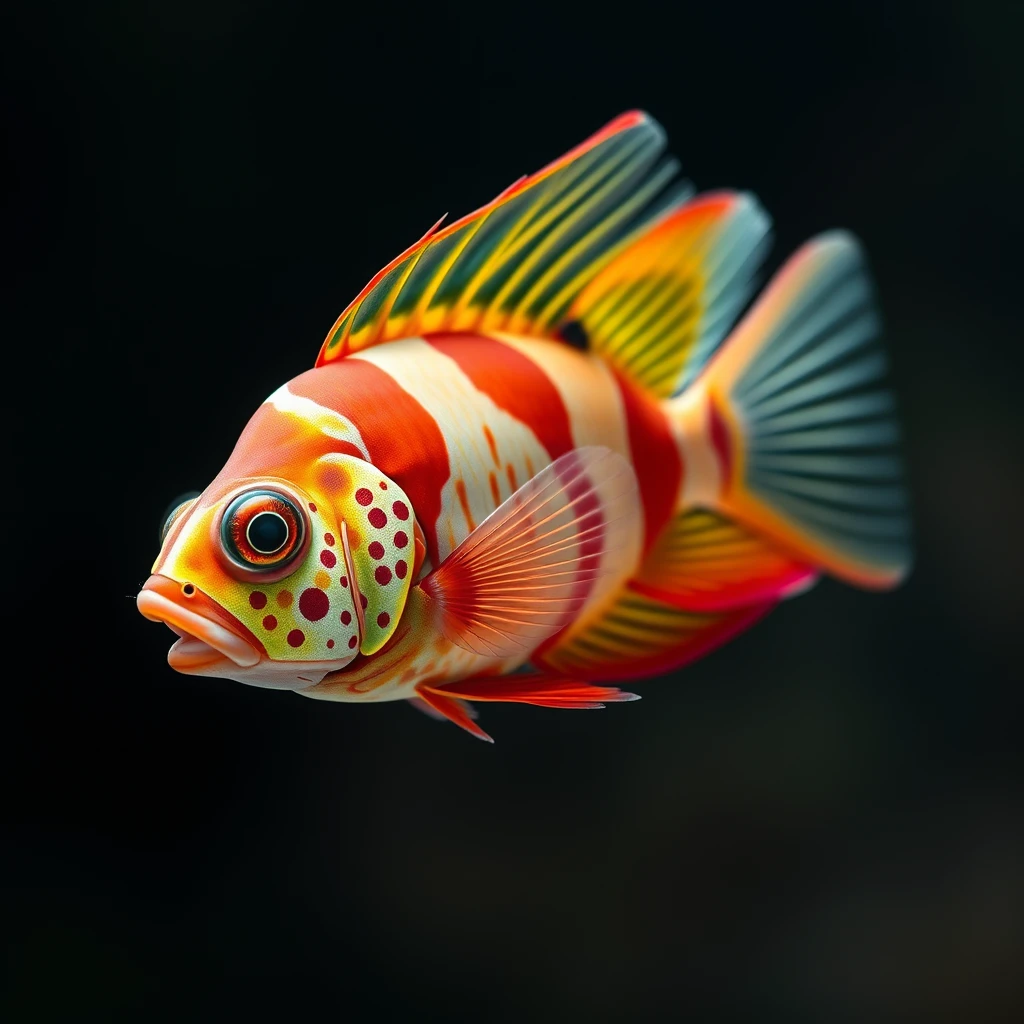 A colorful fish that can fly. - Image