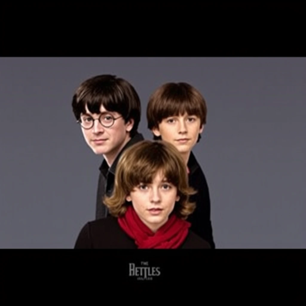 "Photo: Harry, Ron, Hermione, and Neville as Beatles."