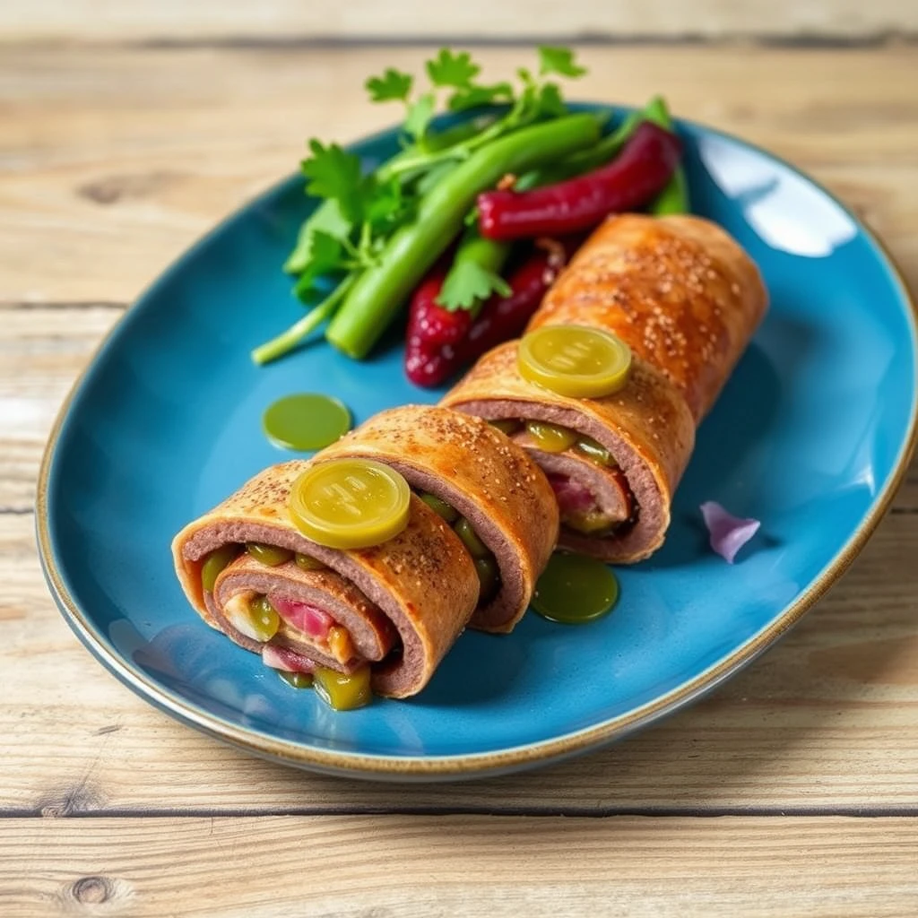 beef roulades filled with bacon and pickles - Image