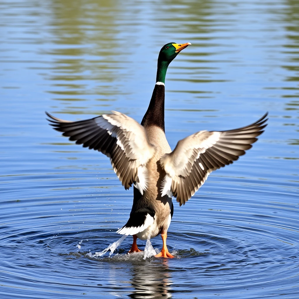 A duck doing a backflip