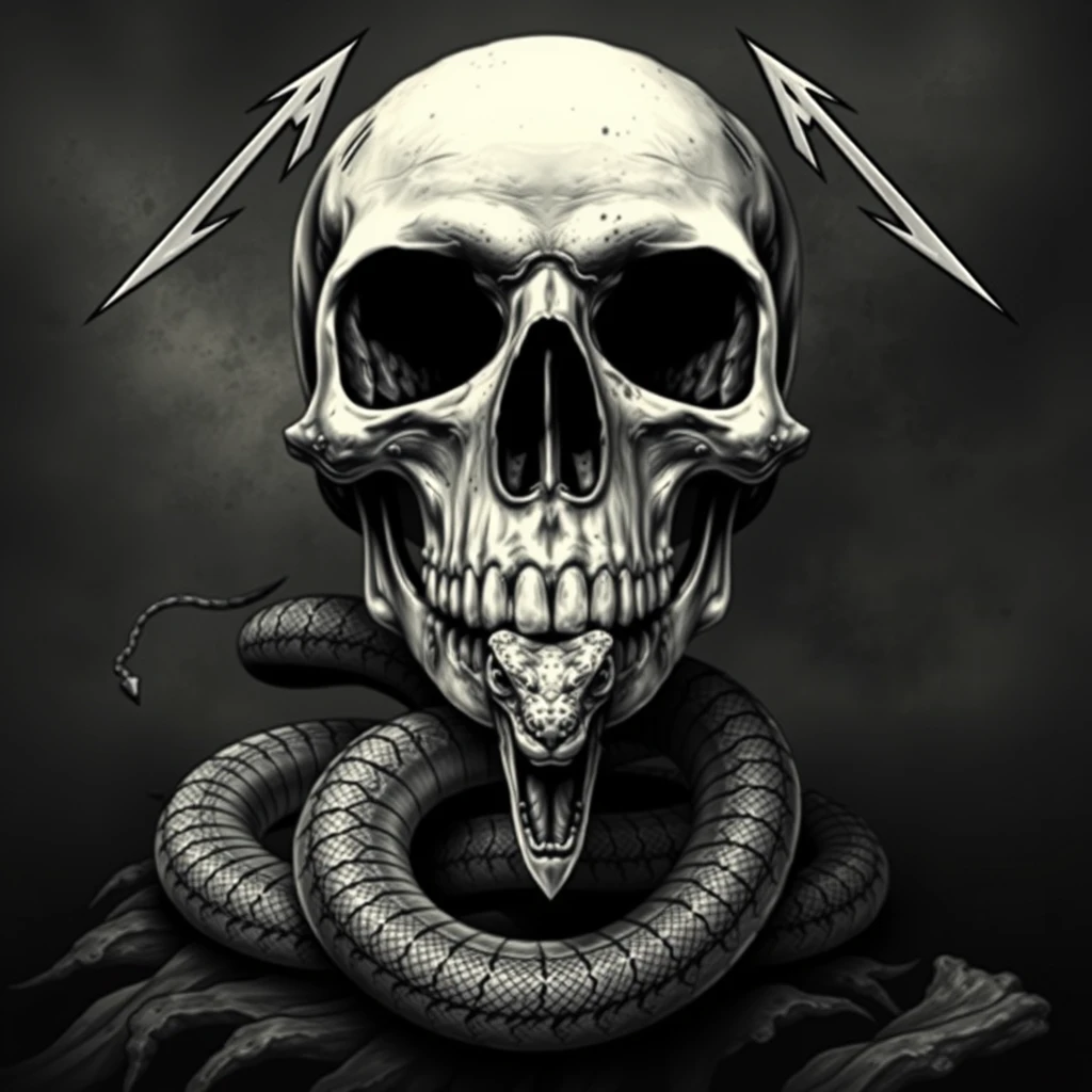 Skull & snake, cover art Metallica - Image