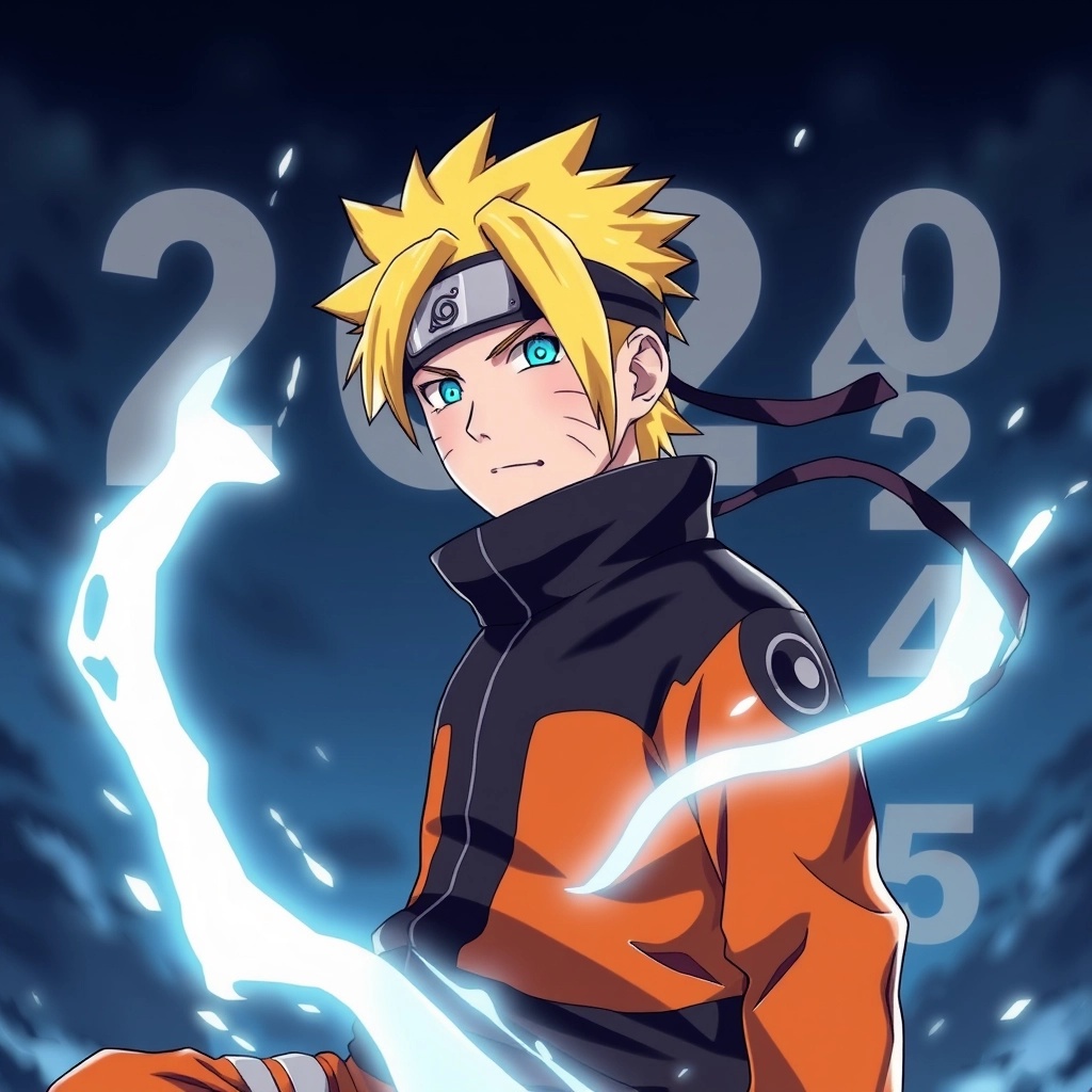 Naruto Uzumaki, high quality art anime, 2024 years