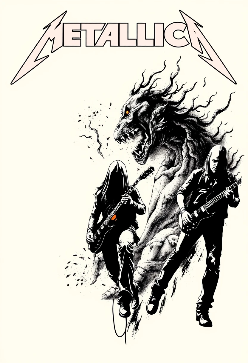 cover art Metallica print tshirt design art - Image