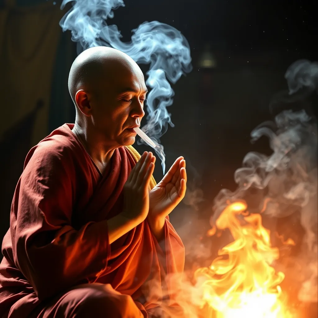 monk smoking dmt and breaking through to another dimension - Image