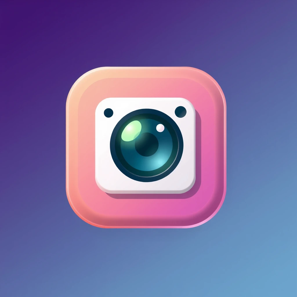 an app icon with flat camera