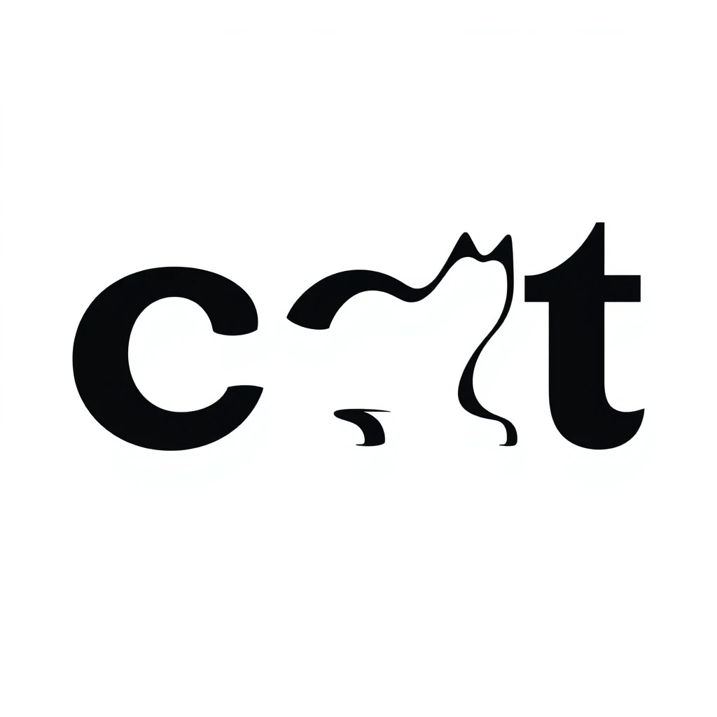 The word “cat” where the shapes of all the letters combine to form a cat using only clever typography.