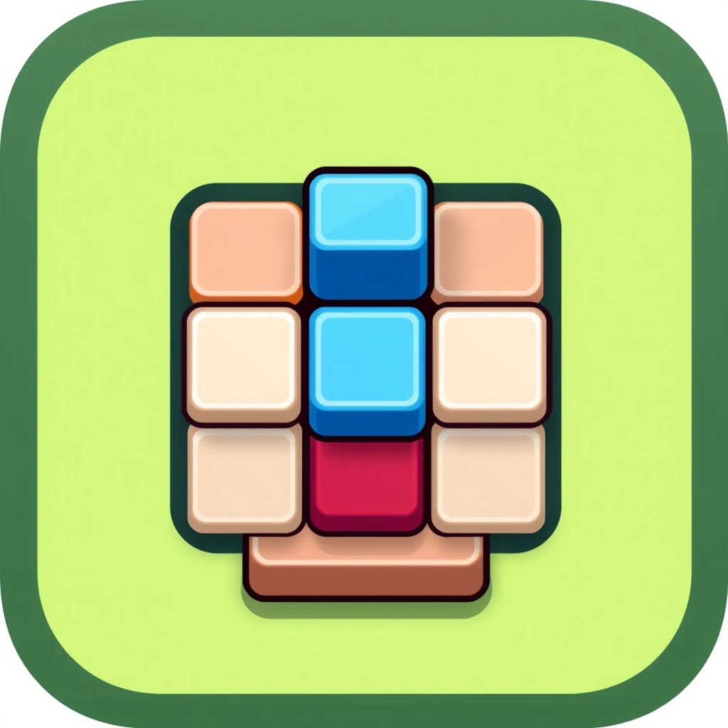 Design an icon for a block puzzle game for the app store. - Image