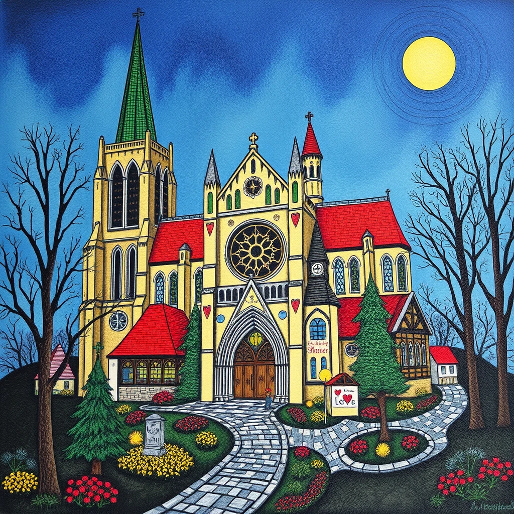 'in the style of Hundertwasser: Notre Dame' - Image