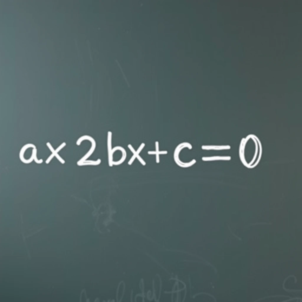 "text 'ax²+bx+c=0' on the blackboard"