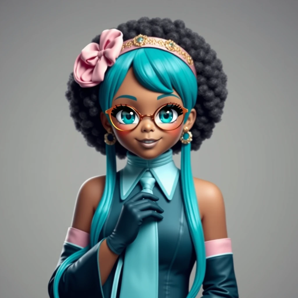 Hatsune Miku dressed as Oprah Winfrey. - Image