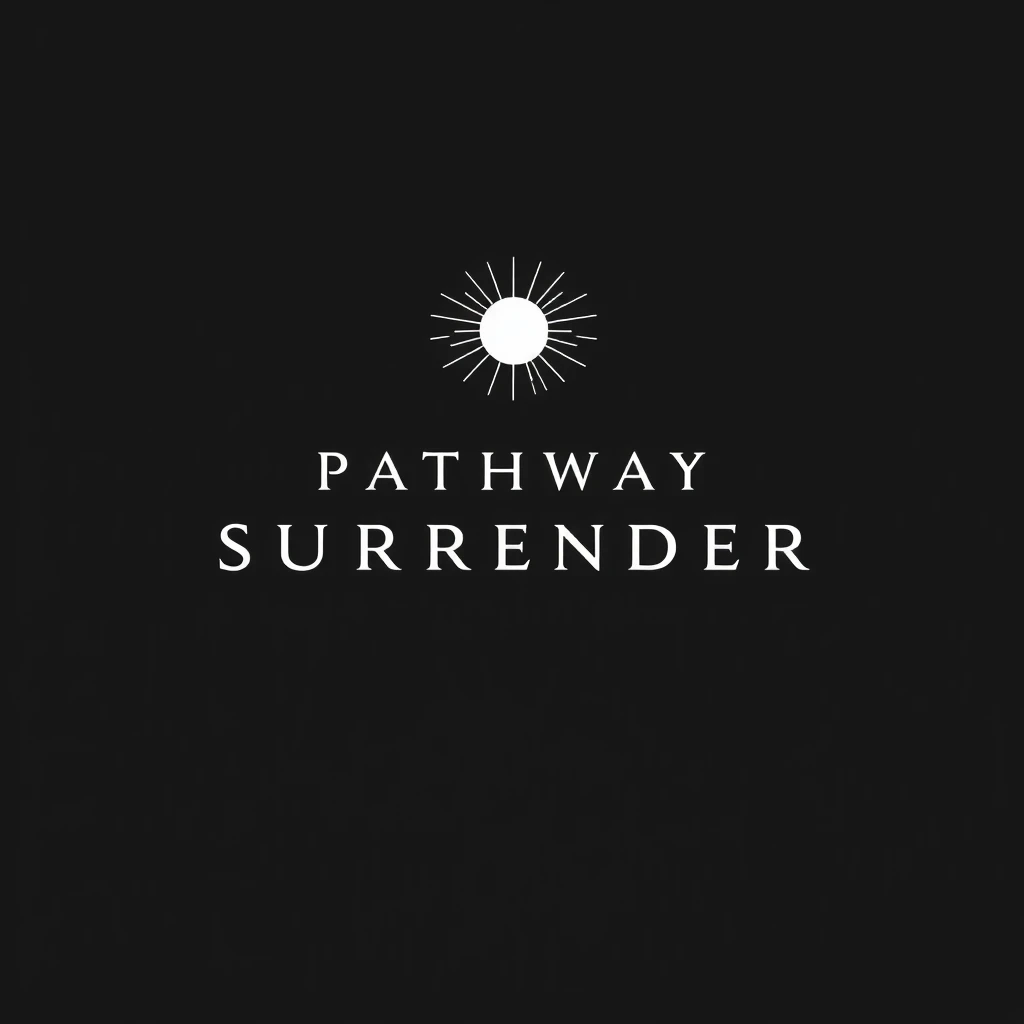 Pathway of Surrender Logo, minimal, black background