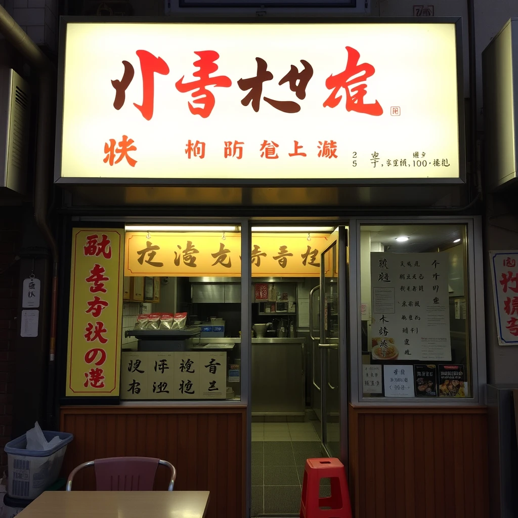 A restaurant with Chinese characters, but no Japanese language.