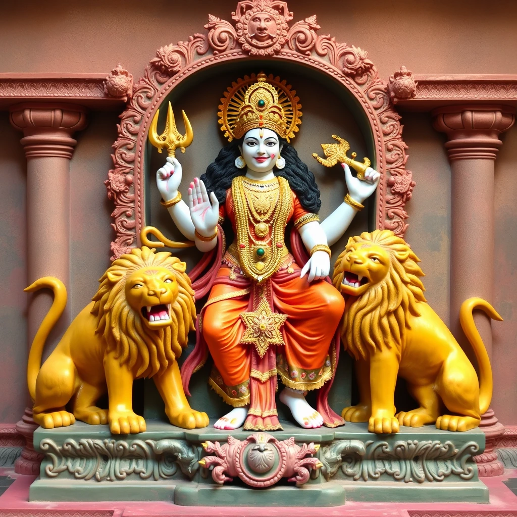 goddess kamakshi with lions