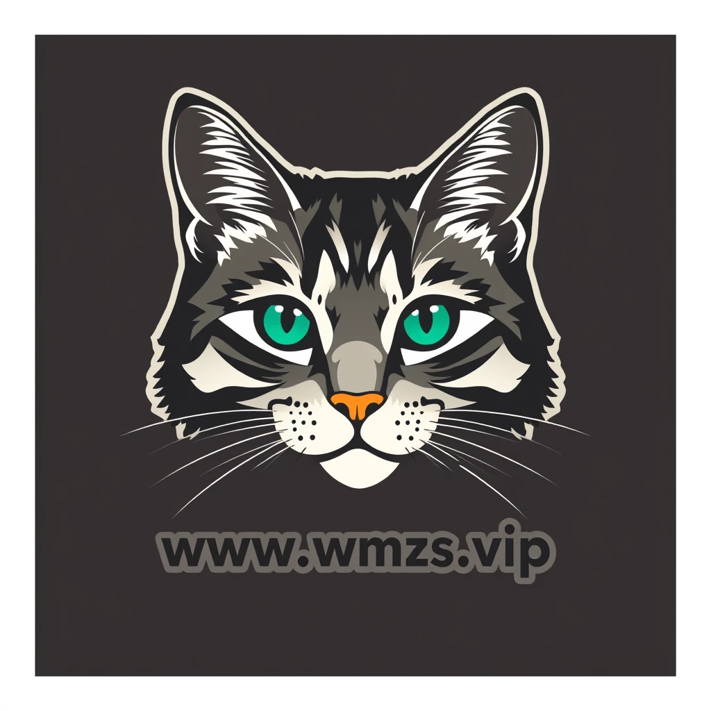 "Create a website logo with the image of a cat and the domain www.wmzs.vip."