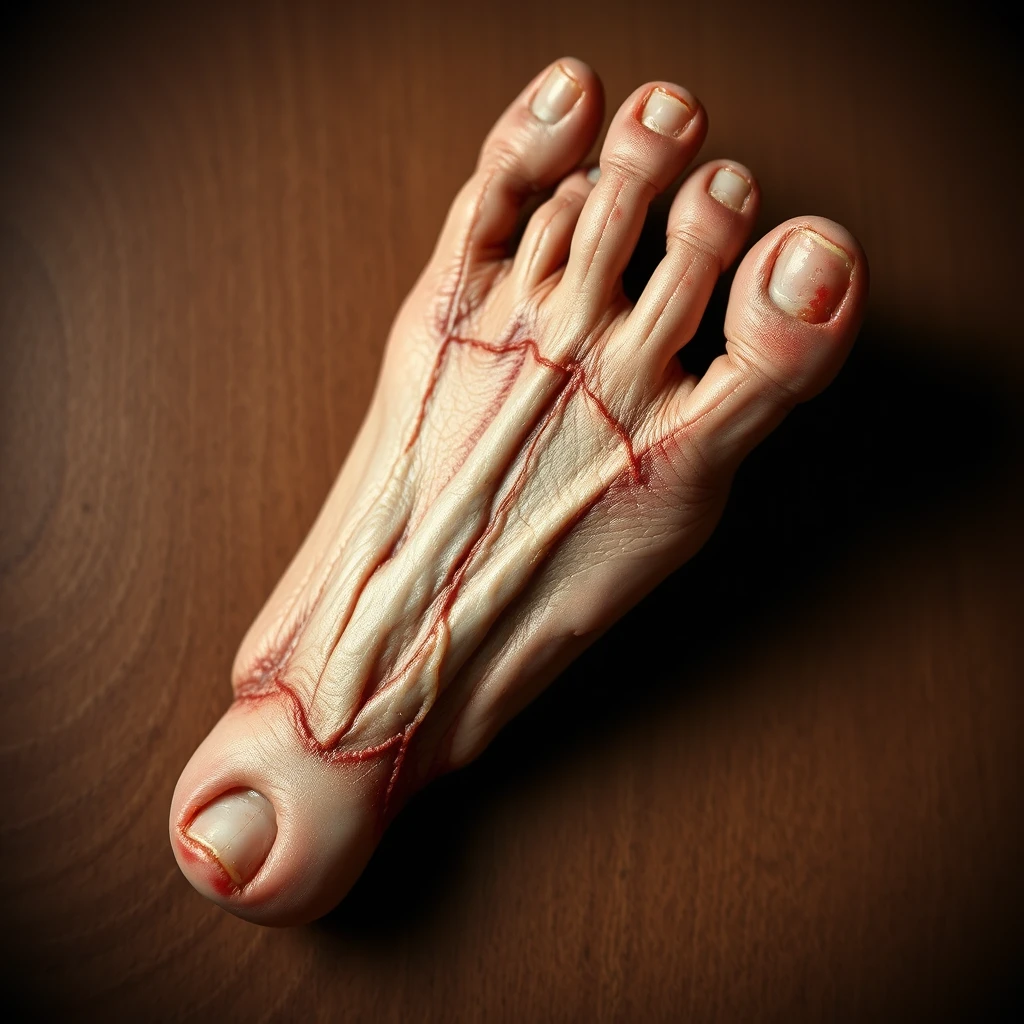 a severed human foot - Image