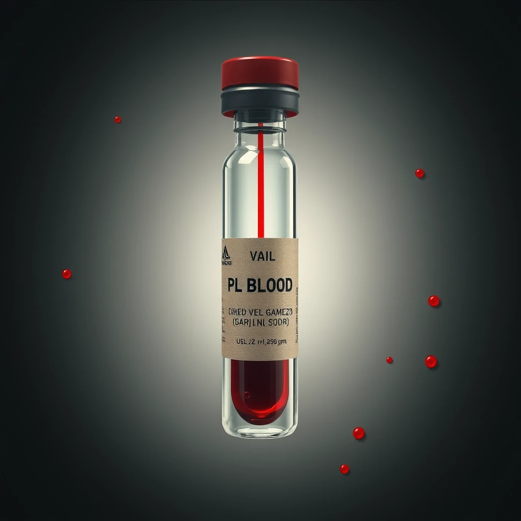 A premium game blood vial