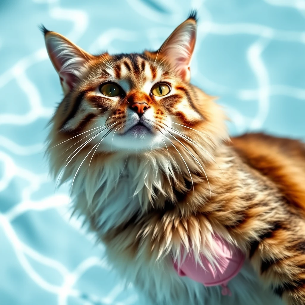 Cat wearing bikini in bleach - Image