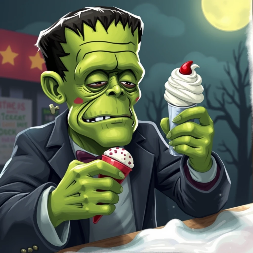 Frankenstein getting ice cream - Image