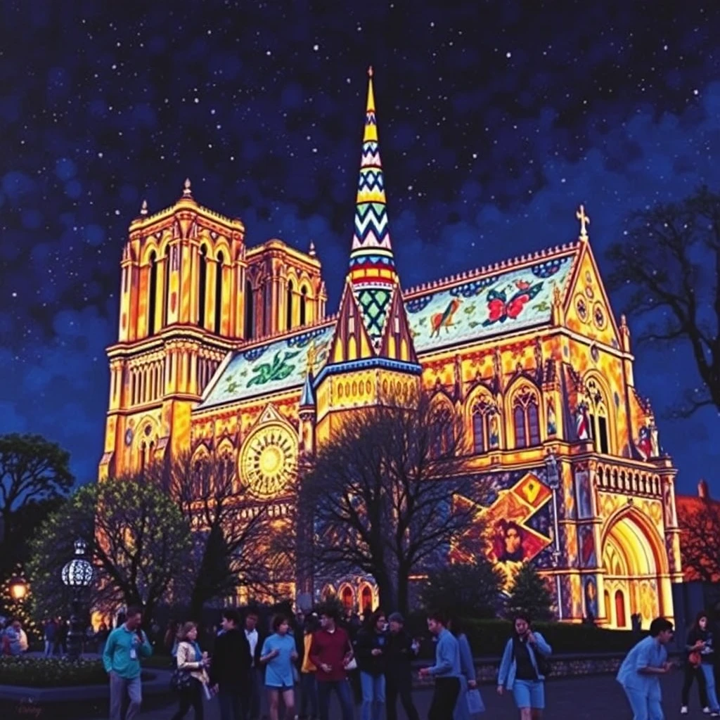 'Notre Dame pointillist'