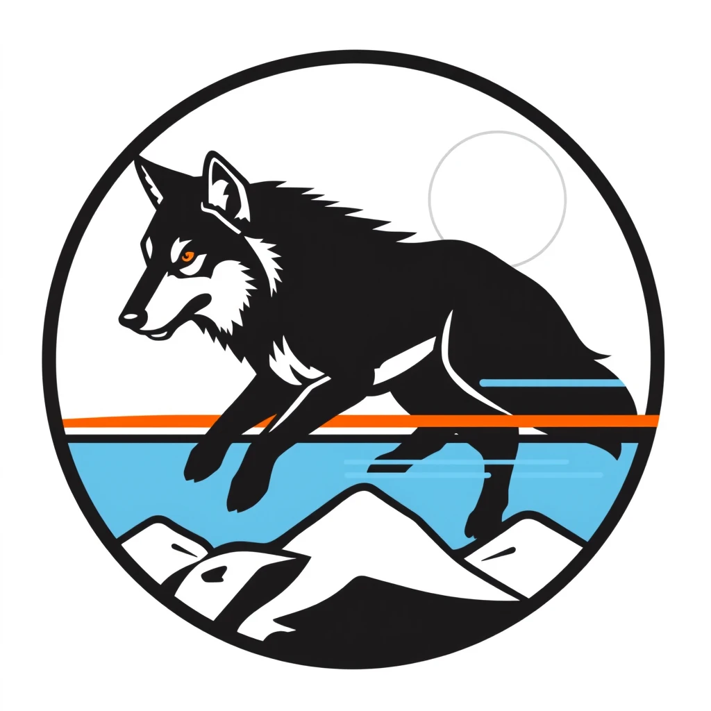 Wolf, streamline, logo