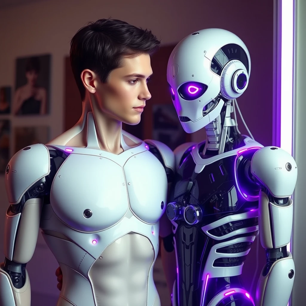 A life-size humanoid fembot helps a boy explore various pleasures.