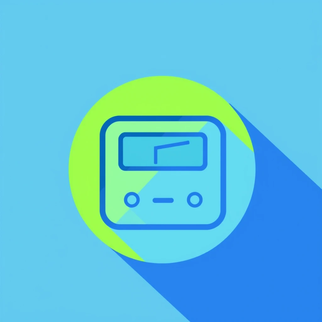 flat svg icon, music player, signal, green and blue, simple glyphs - Image