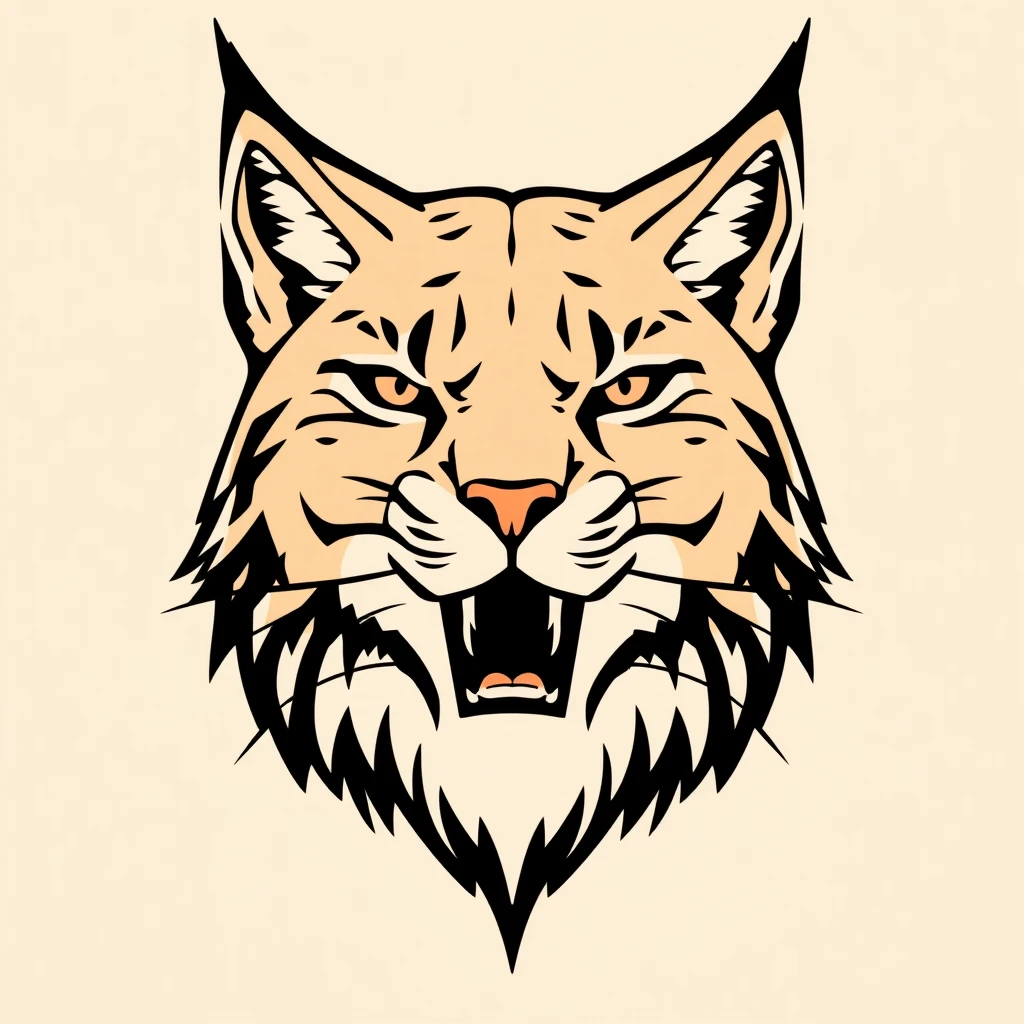 hand drawn logo of a Lynx head