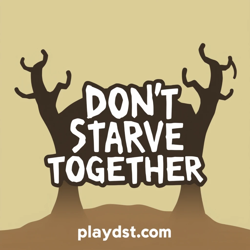 Logo for a Don't Starve Together hosting platform, its name is Playdst, its domain is playdst.com.