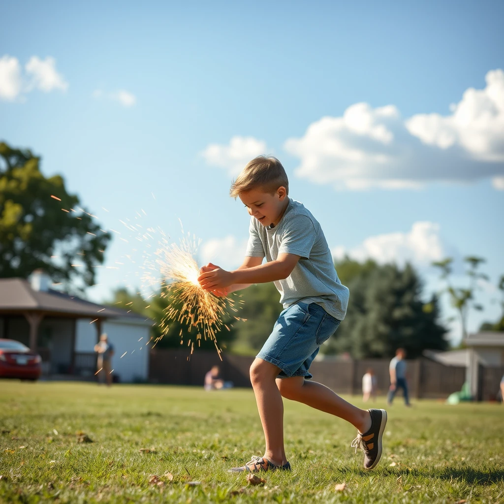 Dad hits son. - Image