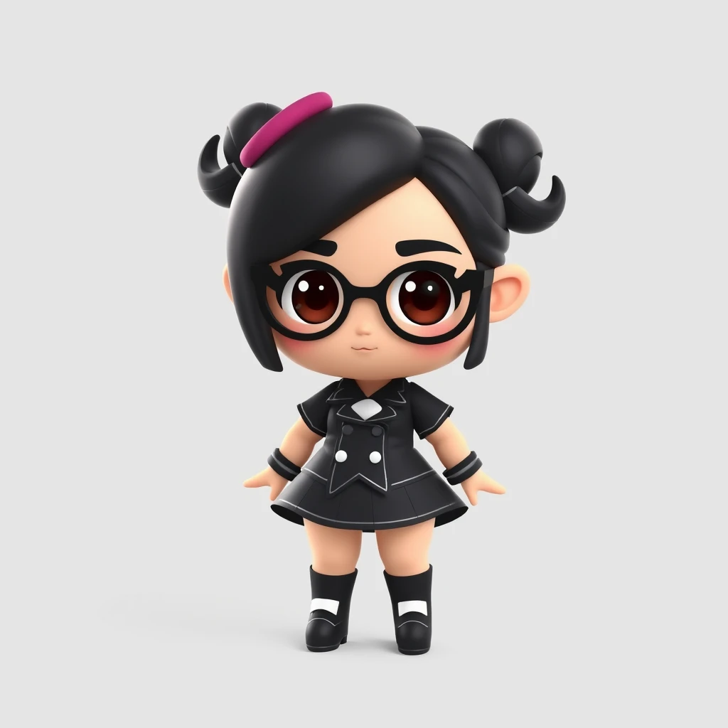 A 3D cute chubby Chibi Zatanna character design. - Image