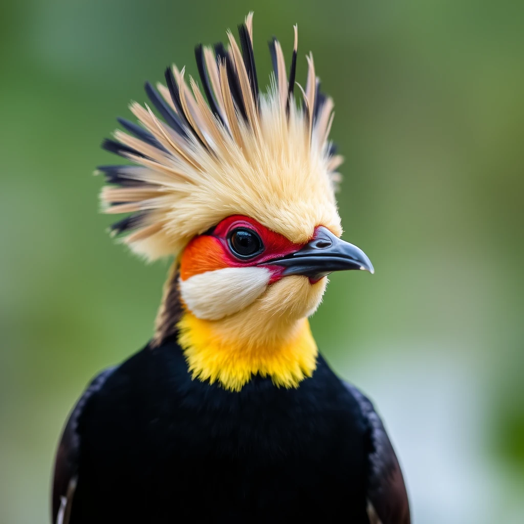 A crested podice bird. The crest feathers are black.