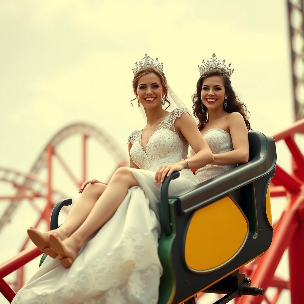 Bridezilla on roller coaster