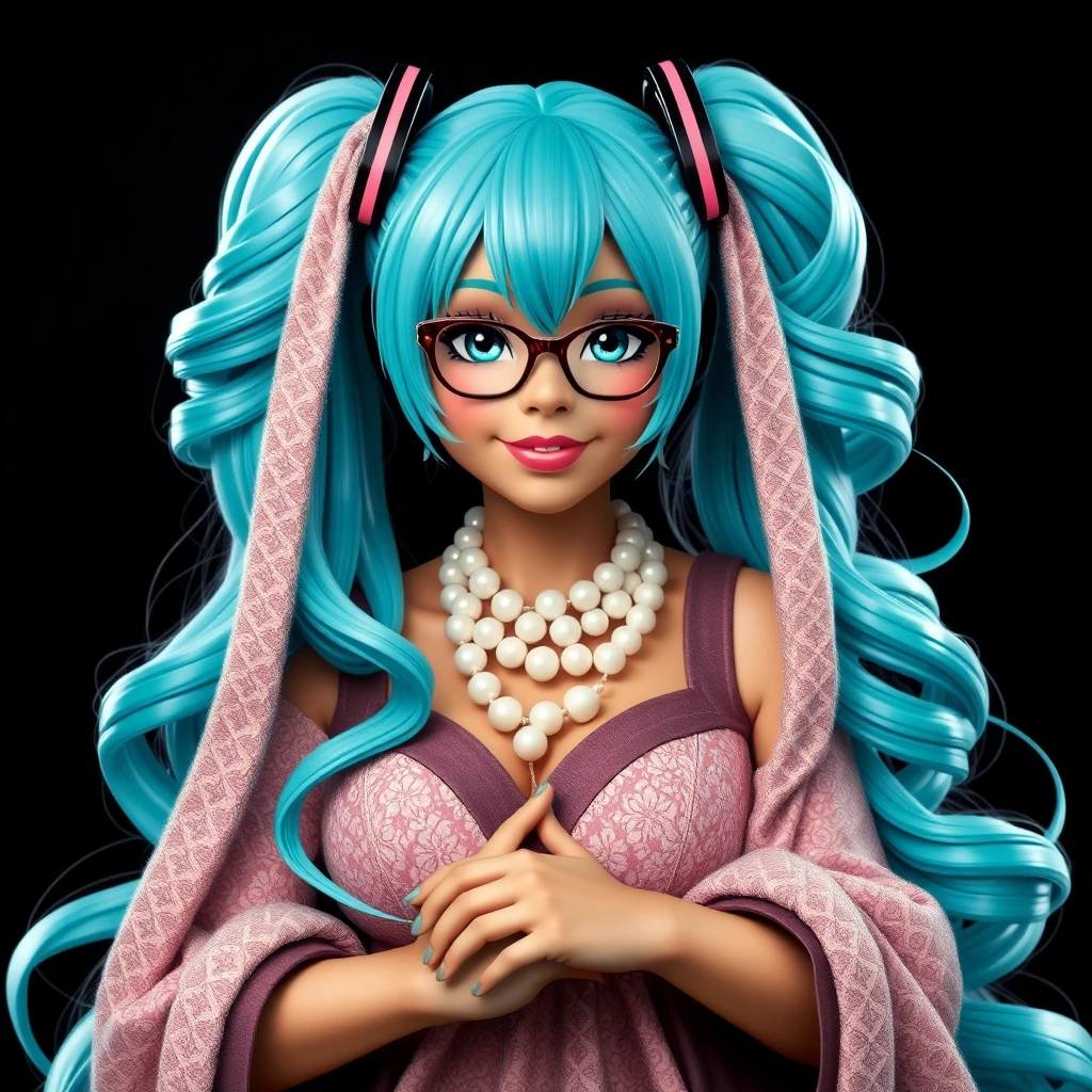 Hatsune Miku dressed as Oprah Winfrey. - Image