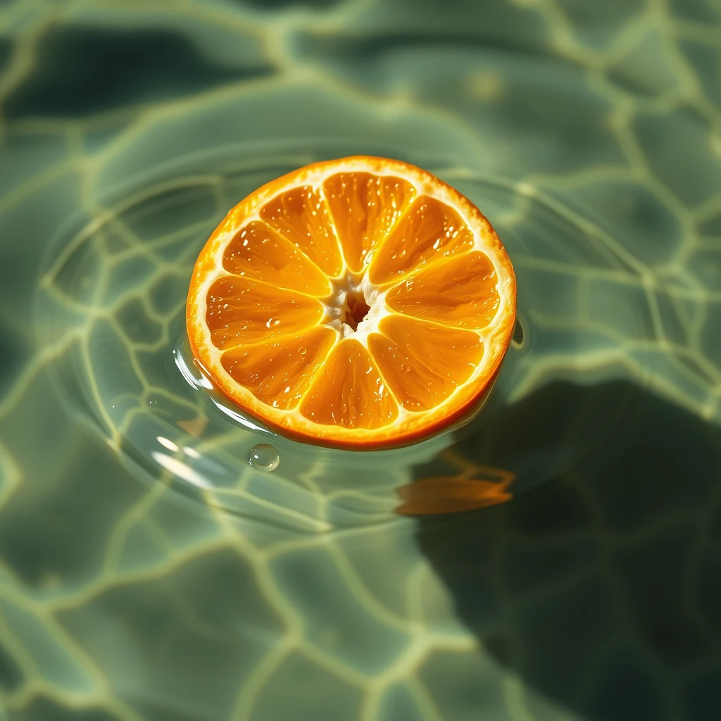 editorial photography, orange, water