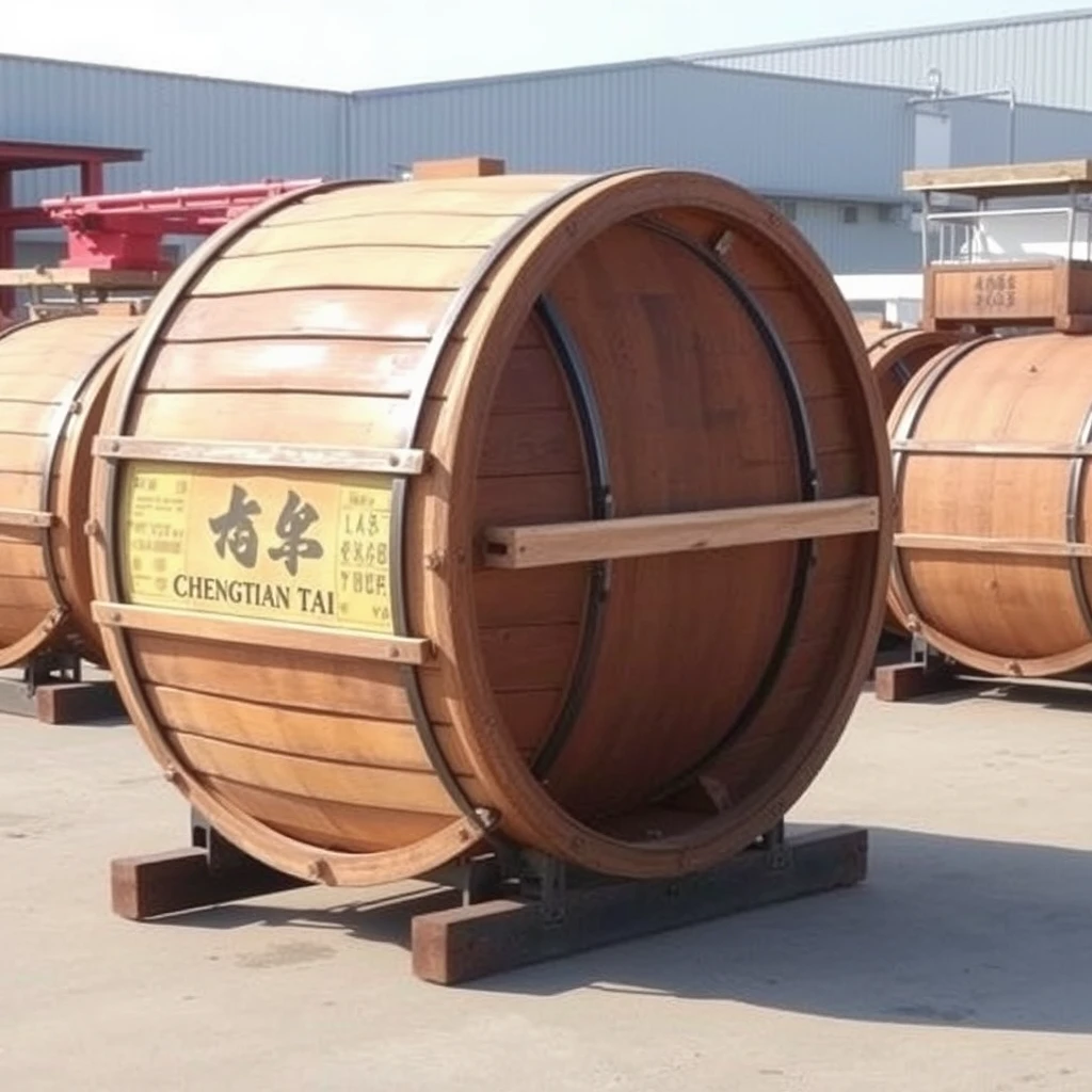 The steel wooden drum (cable drum with steel frame) is used for carrying cables. It should have the logo "Chengtian Tai" on it.