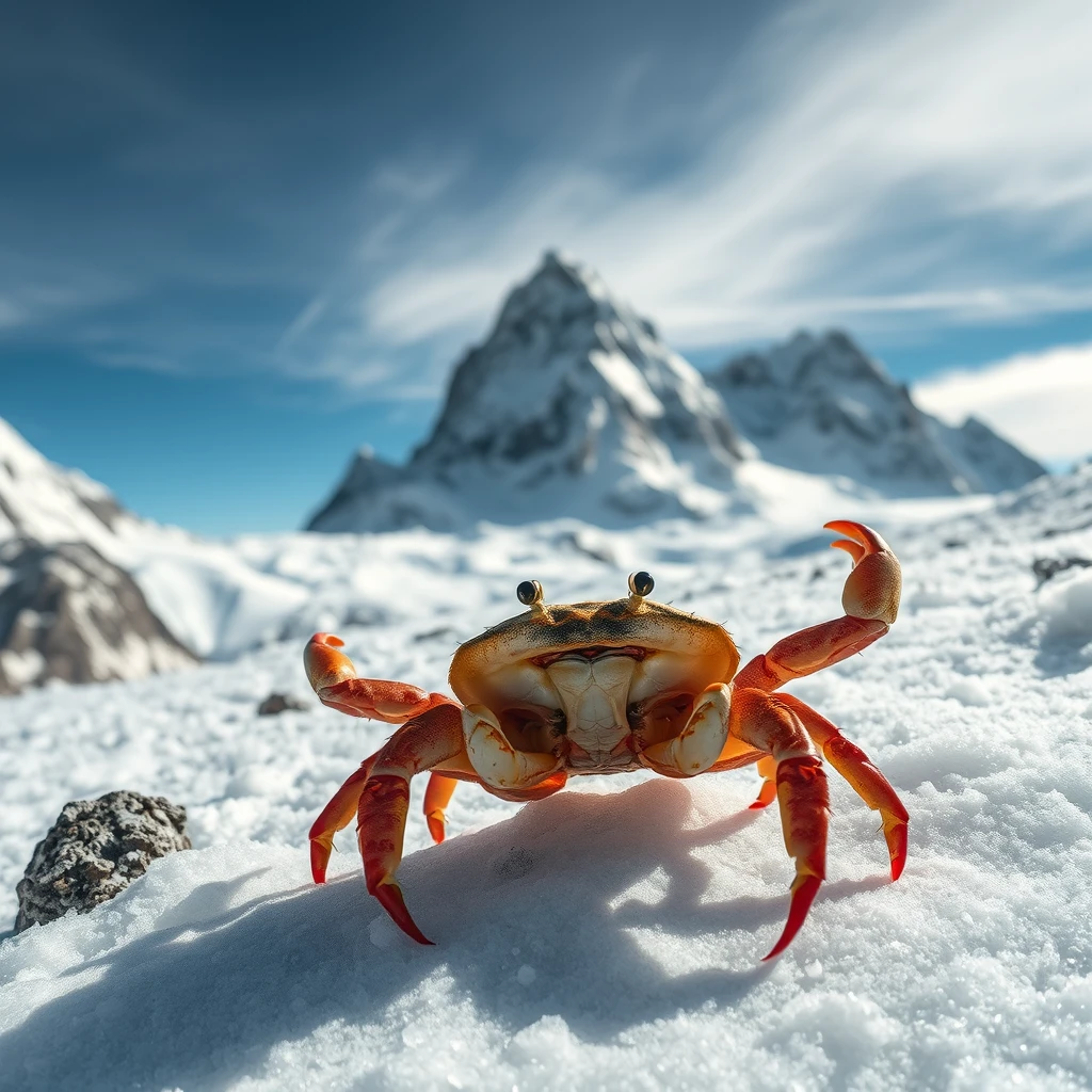 crab exploring mt everest - Image