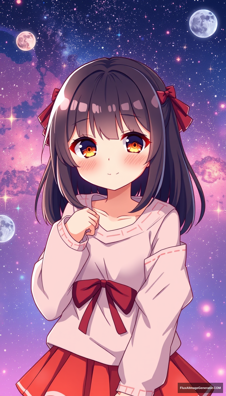 Galaxy anime girl. Cute. Seinen style. - Image