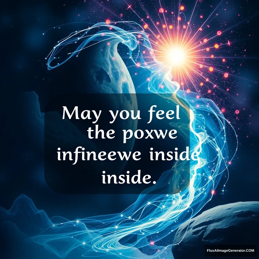 "Create an image: May you feel the infinite power inside."