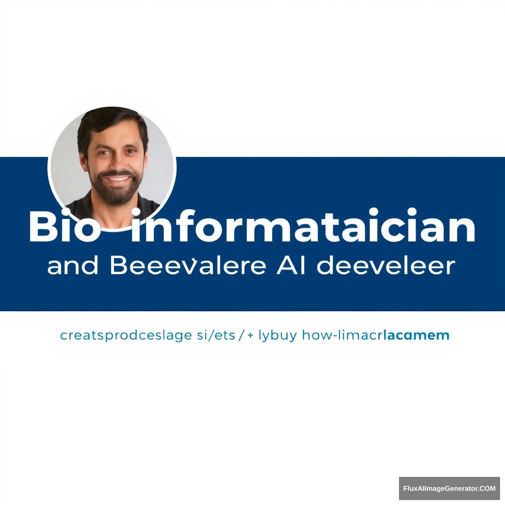 Create an attractive LinkedIn banner for a bioinformatician and AI developer.